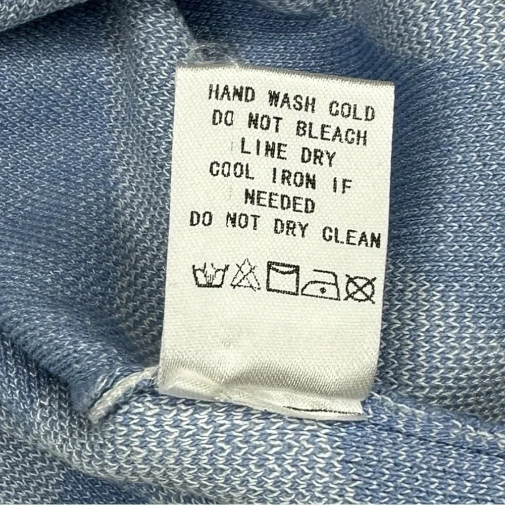 Sunland 17 Blue / White Patterned Soft Knit Cropped Tank Size L Y2K - Picture 4 of 5